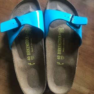 Birkenstock patent leather Madrid sandals